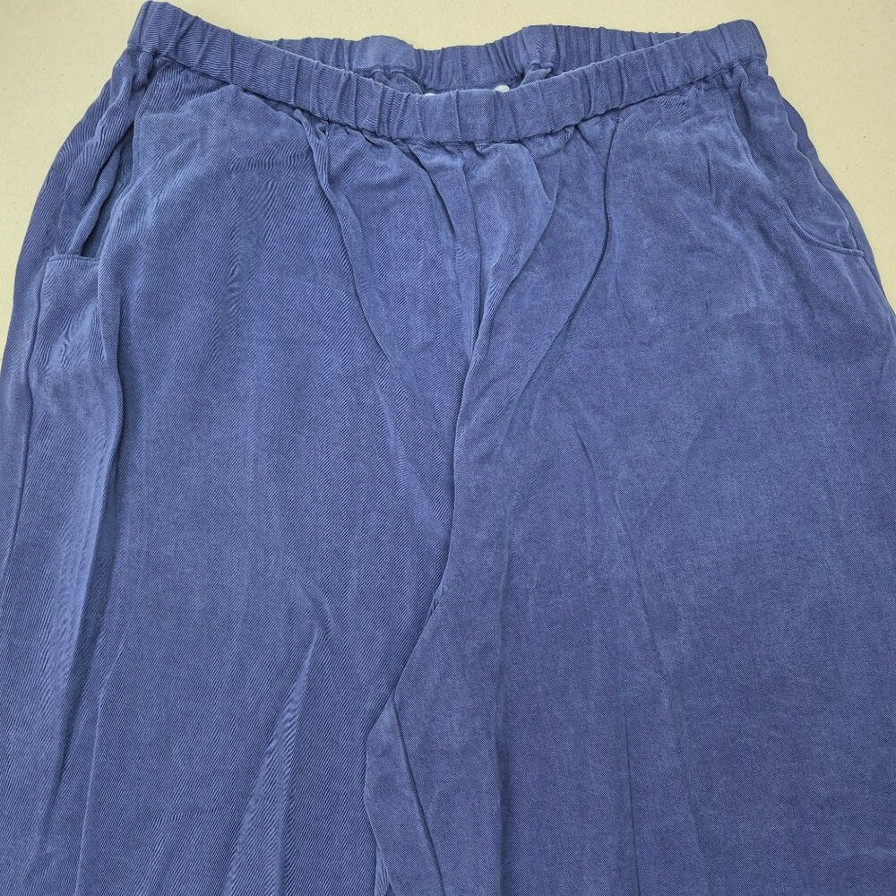 Soft Surroundings Women's Purple Wide Leg Relaxed Baggy Flare Pants Sz M 28/27 - Picture 3 of 5